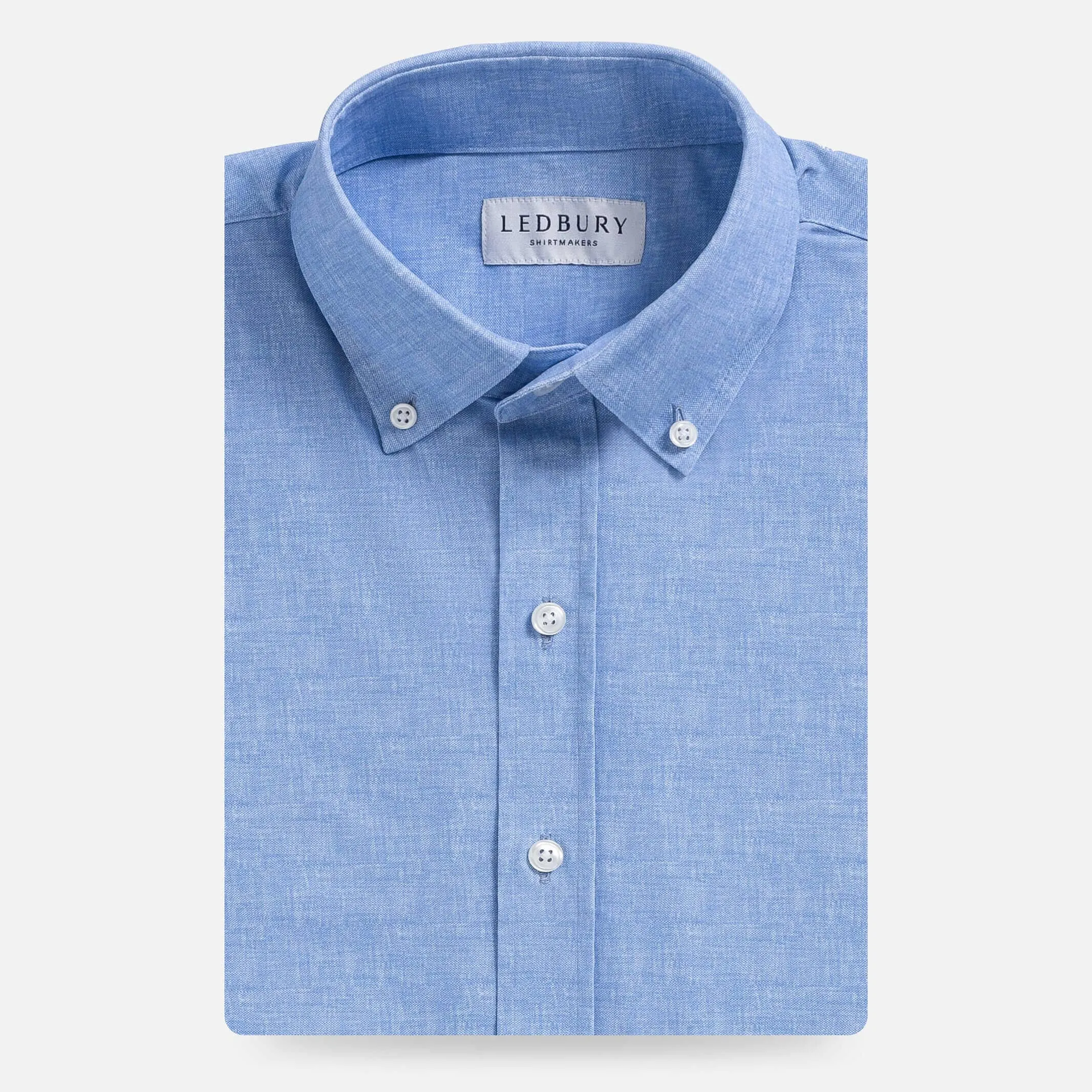 The Sky Blue Patton Chambray Print Knit Custom Shirt