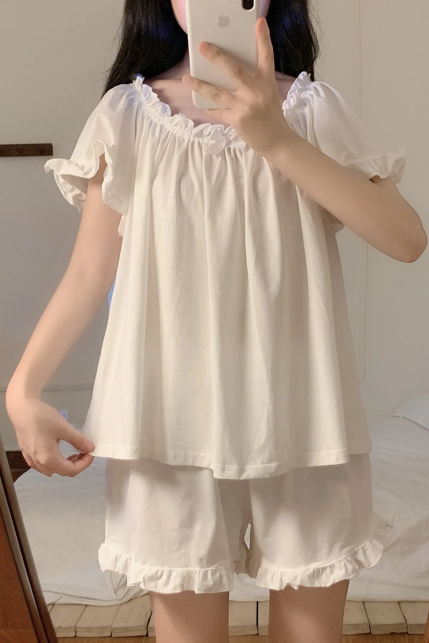 Thin Ice Silk Cute Pajamas And Home Service Suit