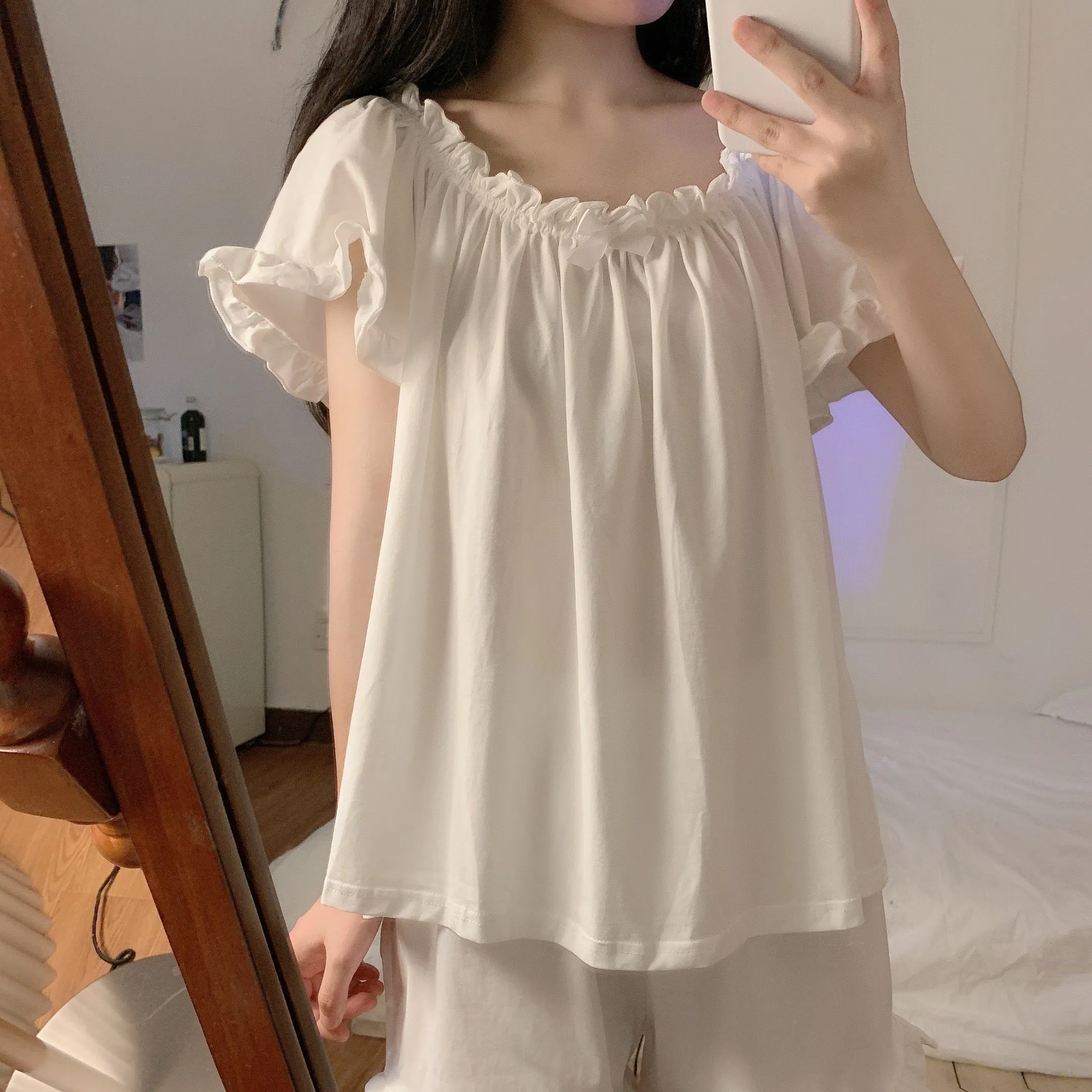 Thin Ice Silk Cute Pajamas And Home Service Suit