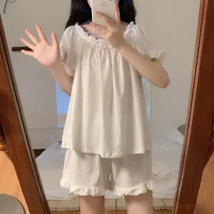 Thin Ice Silk Cute Pajamas And Home Service Suit