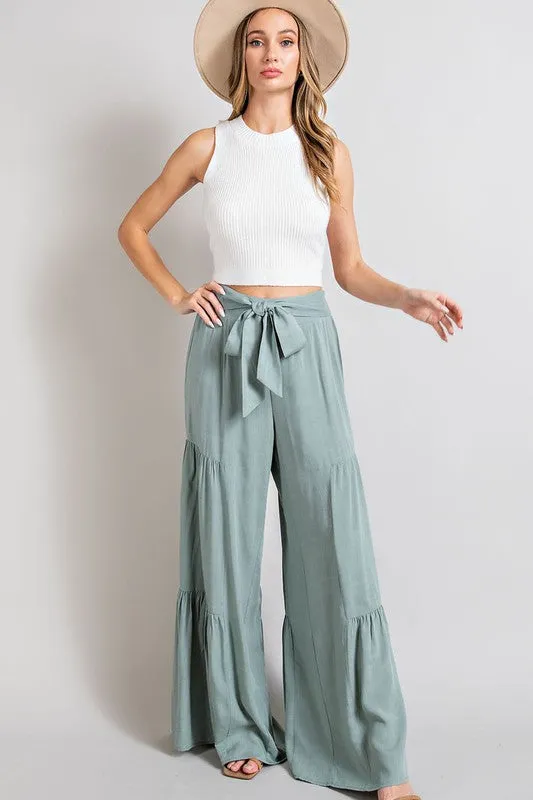 Tiered Wide Legs Pants