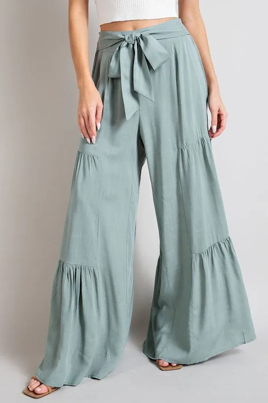 Tiered Wide Legs Pants