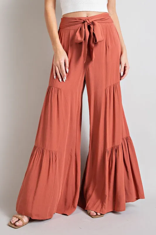 Tiered Wide Legs Pants