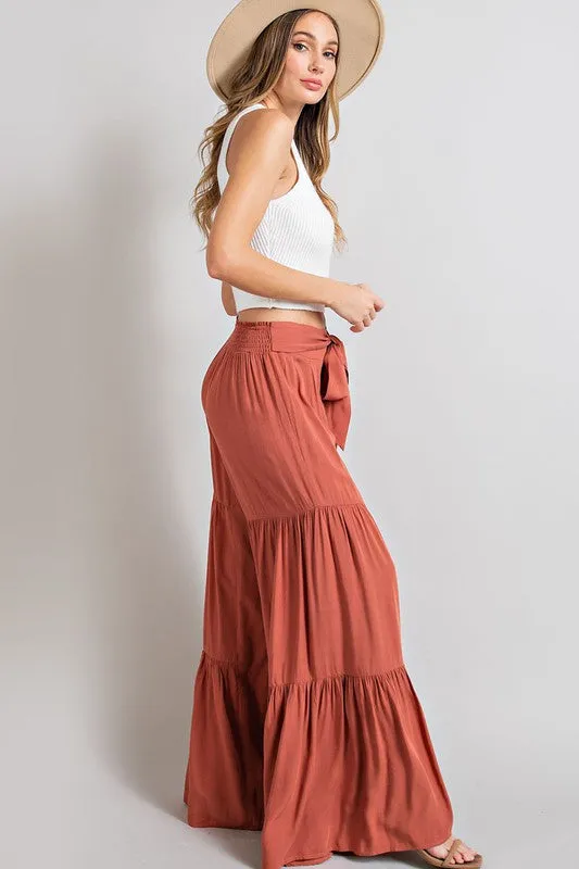 Tiered Wide Legs Pants