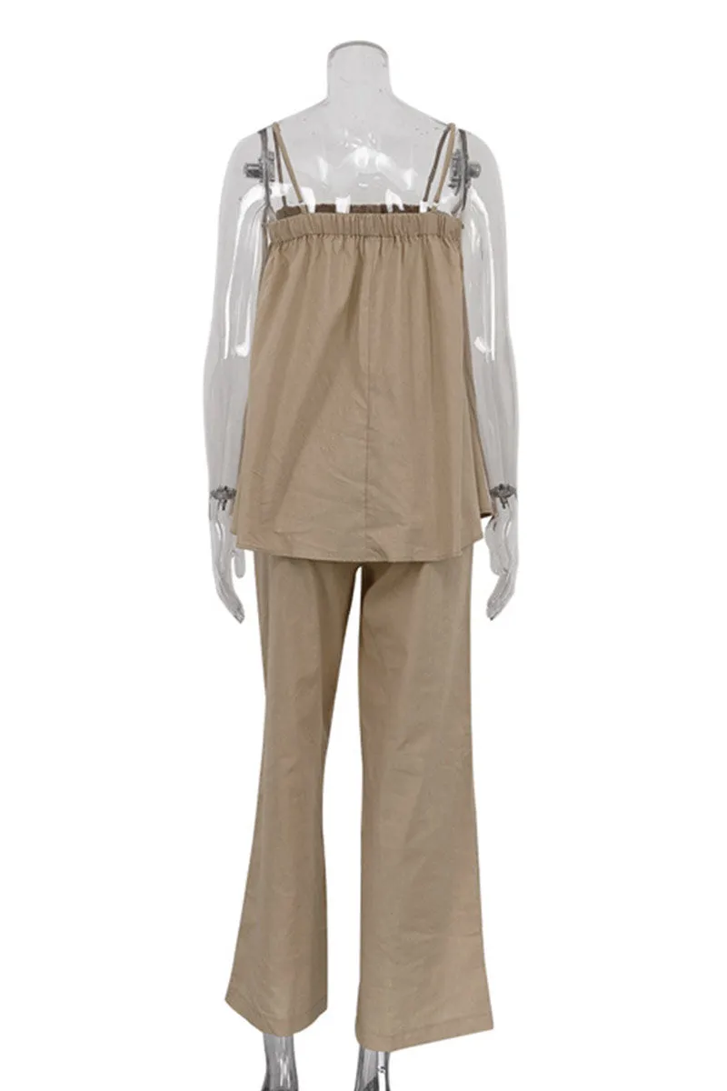 TNF4189 Sleeveless Flare Top & Pants Set