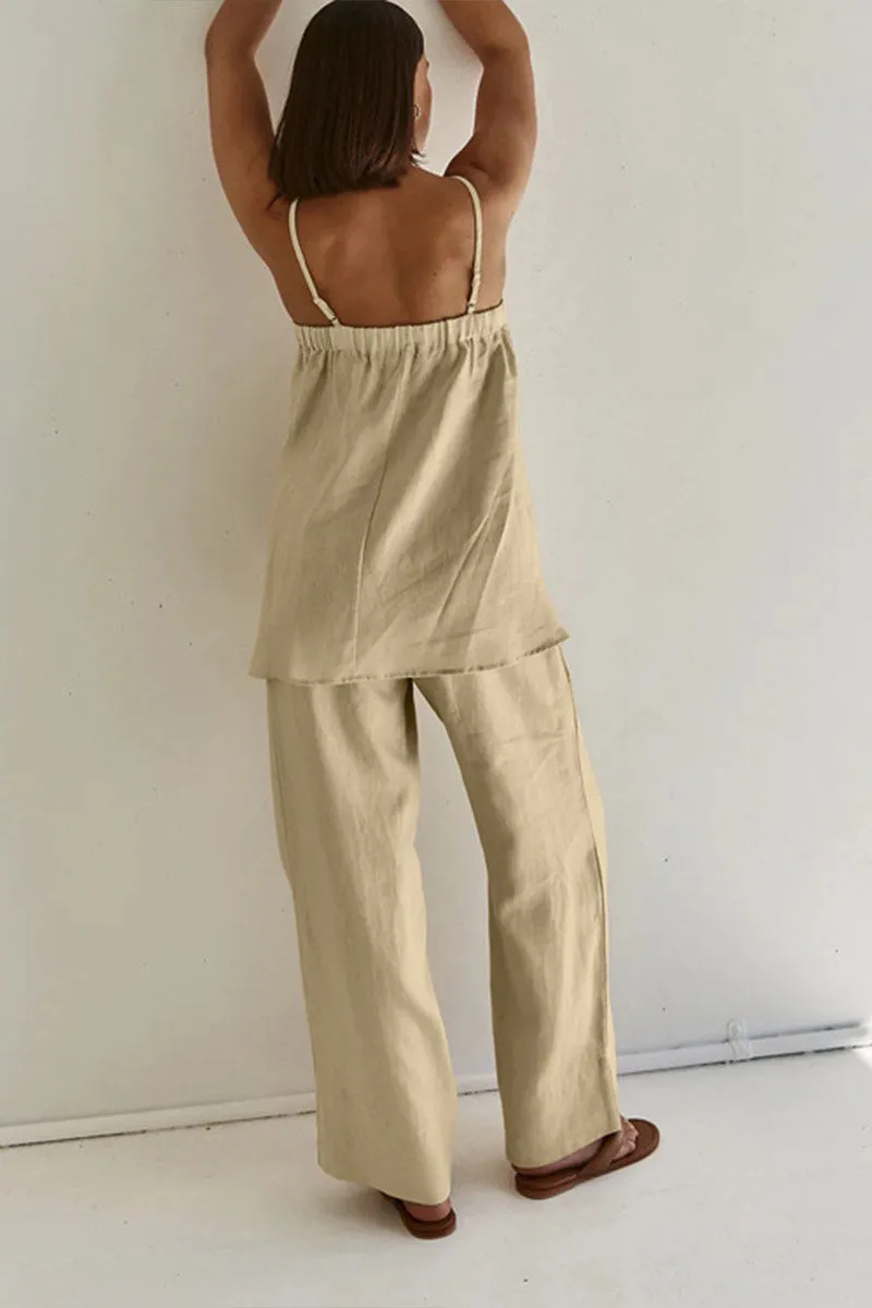 TNF4189 Sleeveless Flare Top & Pants Set
