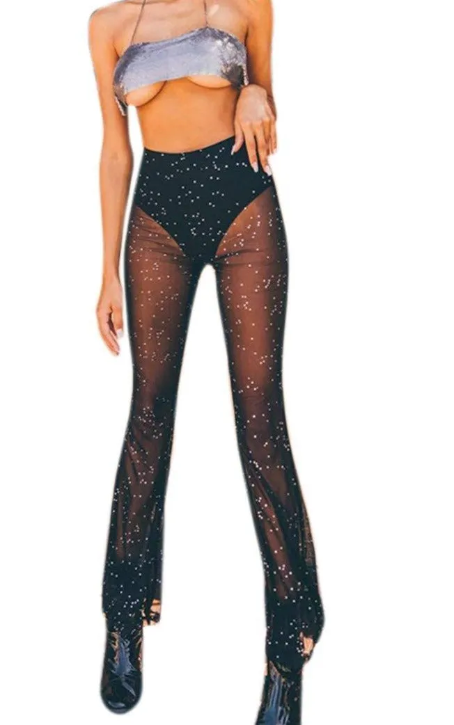 Twilight Sparkle' Black Mesh Flare Pants