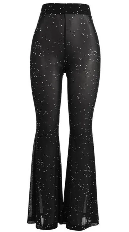 Twilight Sparkle' Black Mesh Flare Pants