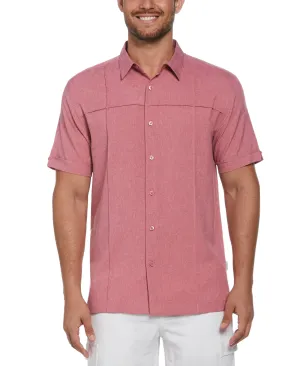 Two-Tone Cross Tuck Chambray Shirt