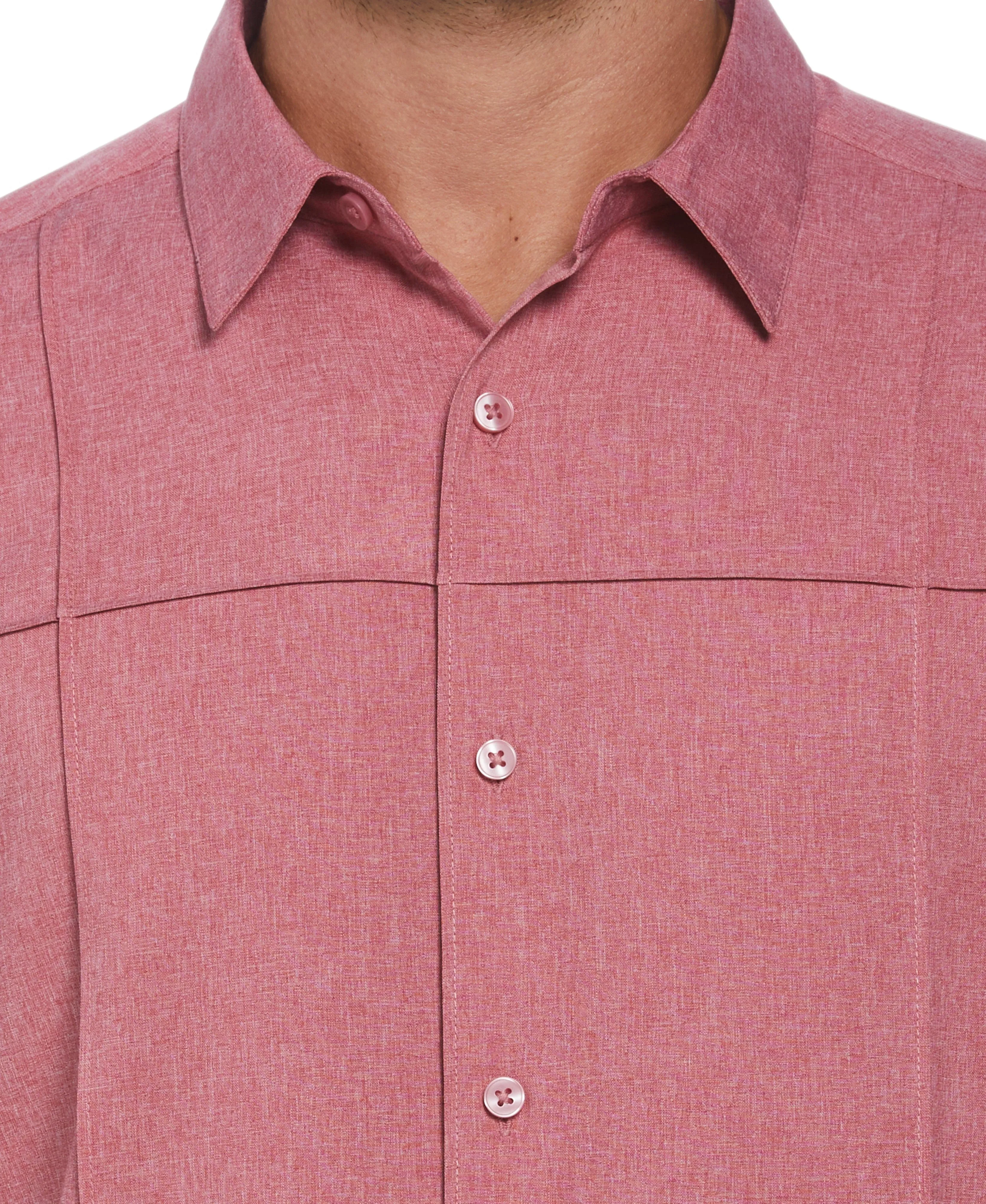 Two-Tone Cross Tuck Chambray Shirt