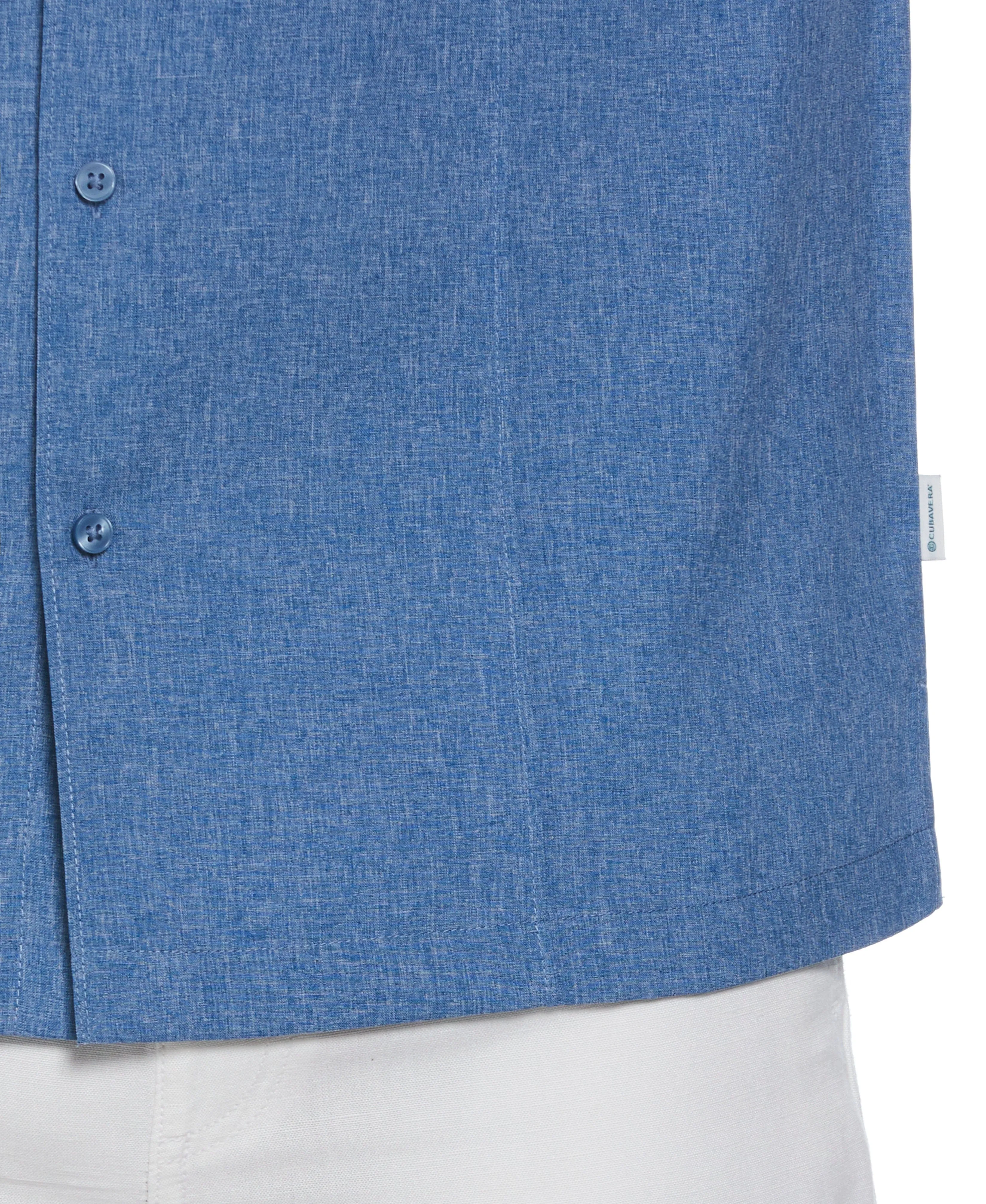 Two-Tone Cross Tuck Chambray Shirt