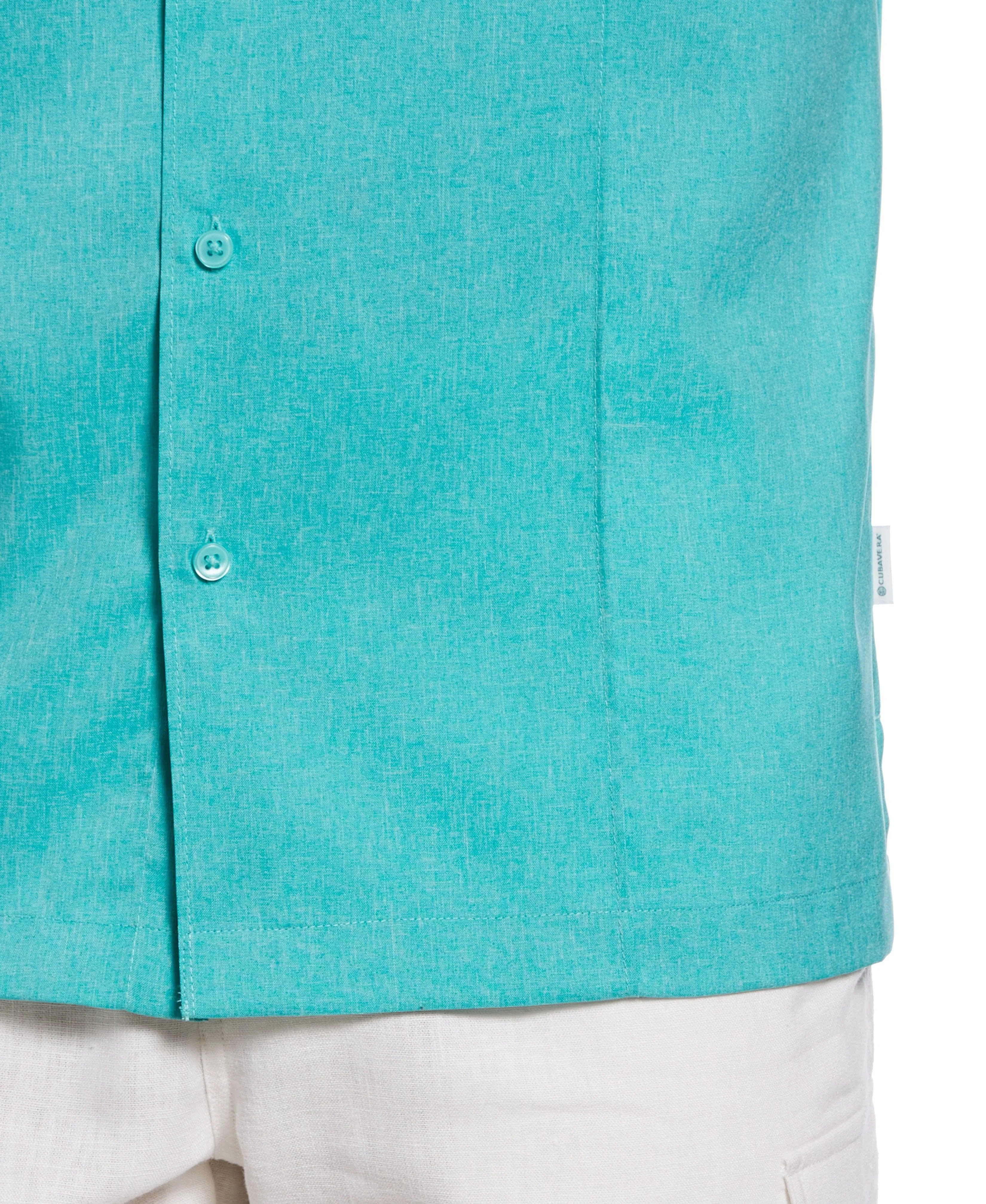 Two-Tone Cross Tuck Chambray Shirt
