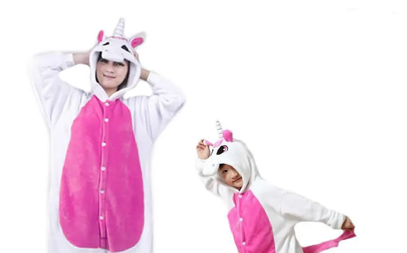 Unicorn Stitch Panda Unisex Flannel Hoodie Pajamas Costume Cosplay Animal Onesies Sleepwear For Men Women Adults Child