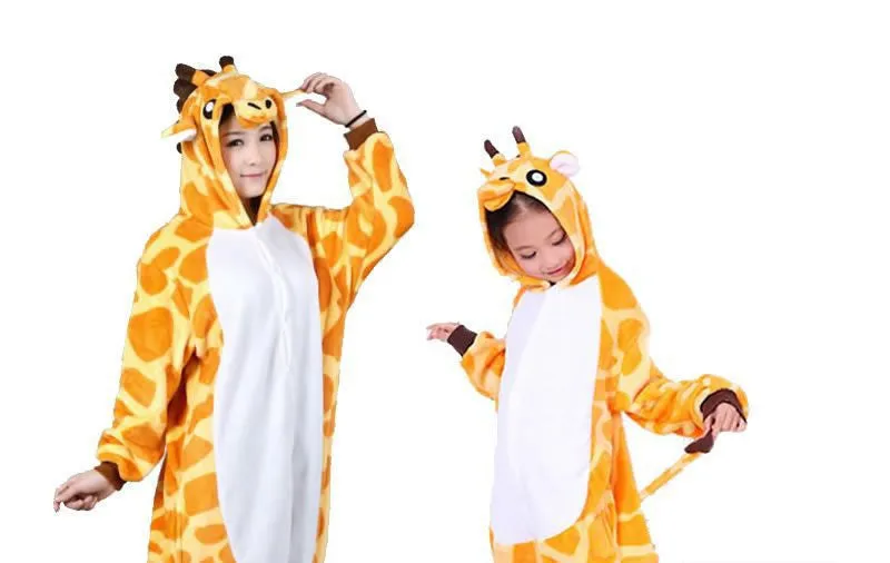 Unicorn Stitch Panda Unisex Flannel Hoodie Pajamas Costume Cosplay Animal Onesies Sleepwear For Men Women Adults Child