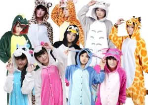 Unicorn Stitch Panda Unisex Flannel Hoodie Pajamas Costume Cosplay Animal Onesies Sleepwear For Men Women Adults Child