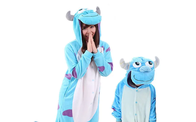 Unicorn Stitch Panda Unisex Flannel Hoodie Pajamas Costume Cosplay Animal Onesies Sleepwear For Men Women Adults Child
