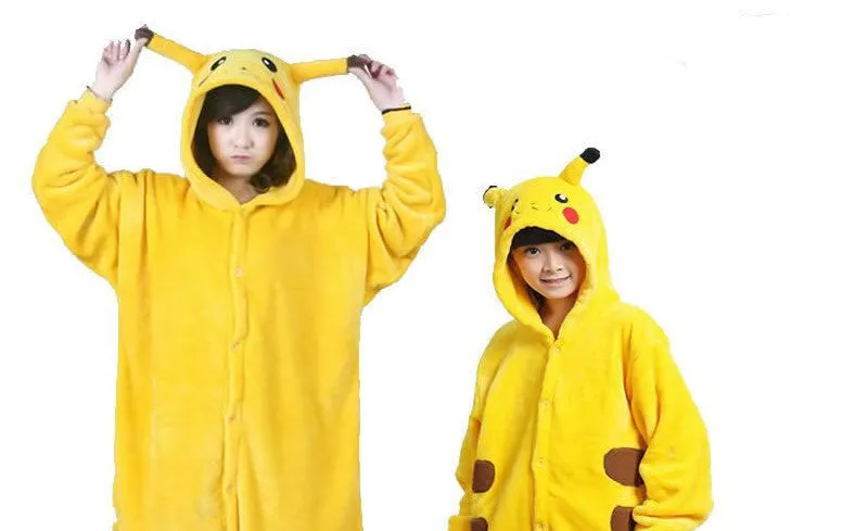 Unicorn Stitch Panda Unisex Flannel Hoodie Pajamas Costume Cosplay Animal Onesies Sleepwear For Men Women Adults Child