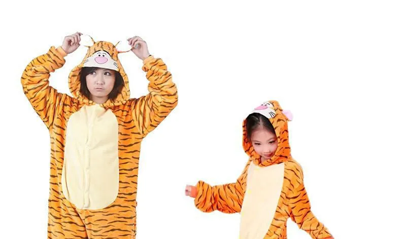 Unicorn Stitch Panda Unisex Flannel Hoodie Pajamas Costume Cosplay Animal Onesies Sleepwear For Men Women Adults Child