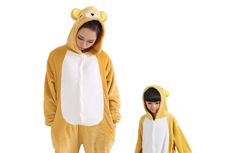 Unicorn Stitch Panda Unisex Flannel Hoodie Pajamas Costume Cosplay Animal Onesies Sleepwear For Men Women Adults Child