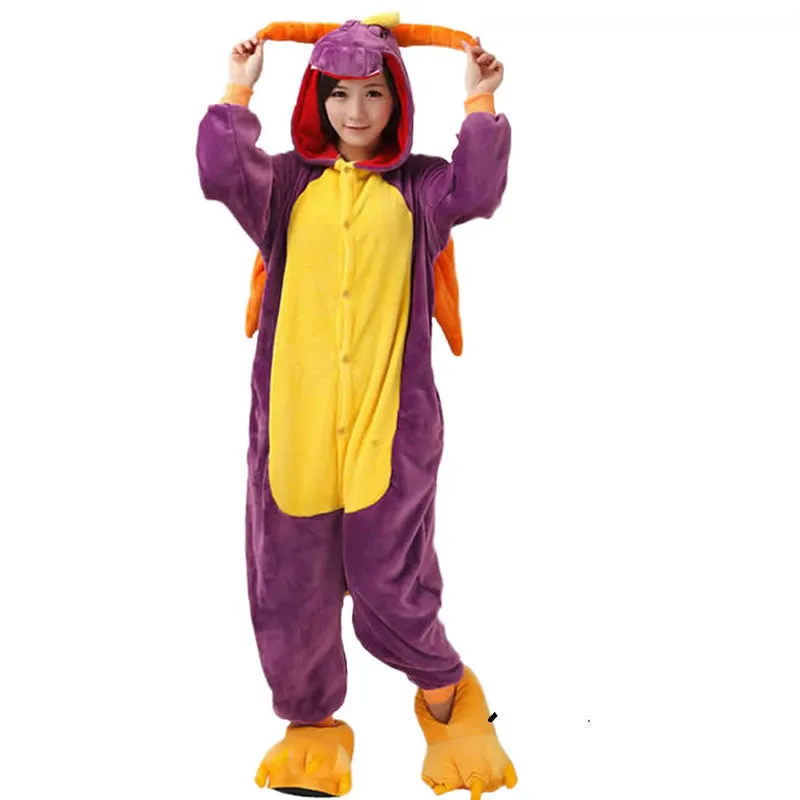 Unicorn Stitch Panda Unisex Flannel Hoodie Pajamas Costume Cosplay Animal Onesies Sleepwear For Men Women Adults Child