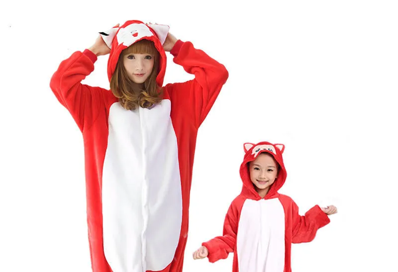 Unicorn Stitch Panda Unisex Flannel Hoodie Pajamas Costume Cosplay Animal Onesies Sleepwear For Men Women Adults Child
