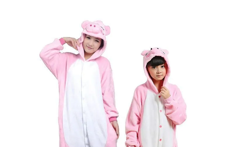 Unicorn Stitch Panda Unisex Flannel Hoodie Pajamas Costume Cosplay Animal Onesies Sleepwear For Men Women Adults Child