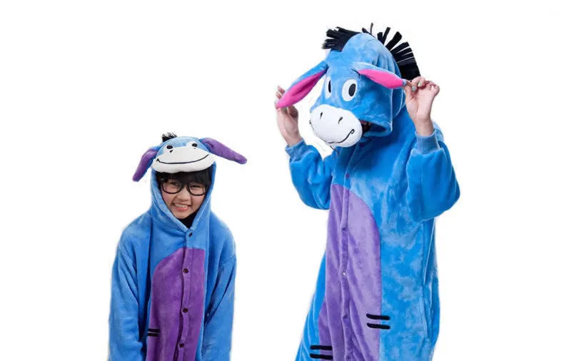 Unicorn Stitch Panda Unisex Flannel Hoodie Pajamas Costume Cosplay Animal Onesies Sleepwear For Men Women Adults Child