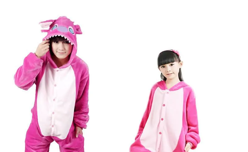 Unicorn Stitch Panda Unisex Flannel Hoodie Pajamas Costume Cosplay Animal Onesies Sleepwear For Men Women Adults Child