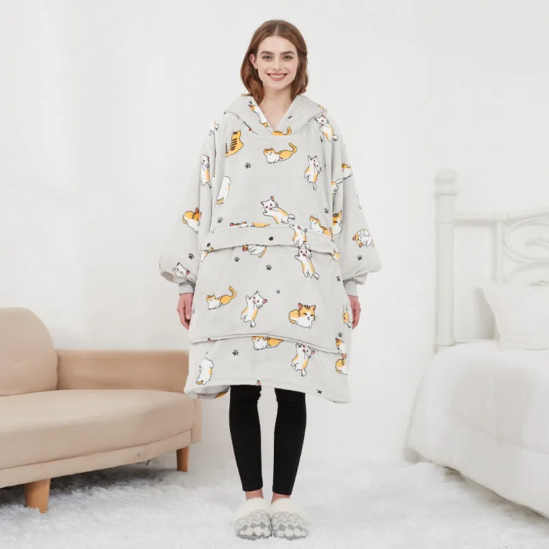 USB Electric Heating, Hooded Lazy Blanket