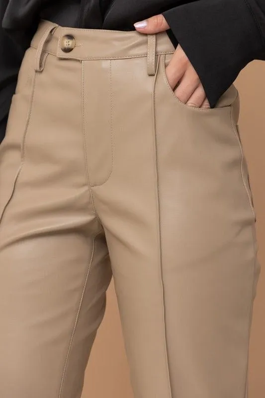 Vegan Leather Bootcut Pants
