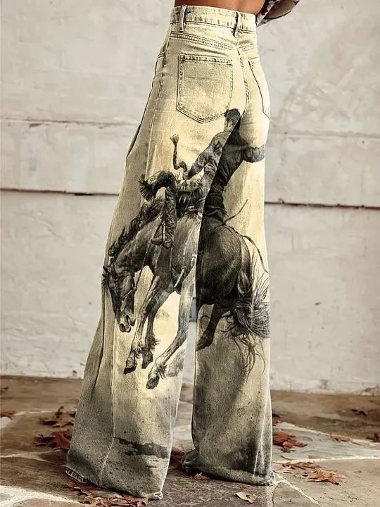 Victoria - Wild West Cowboy Art Print Pants