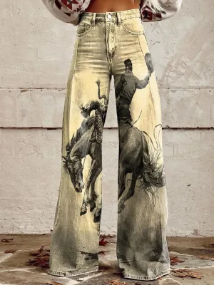 Victoria - Wild West Cowboy Art Print Pants