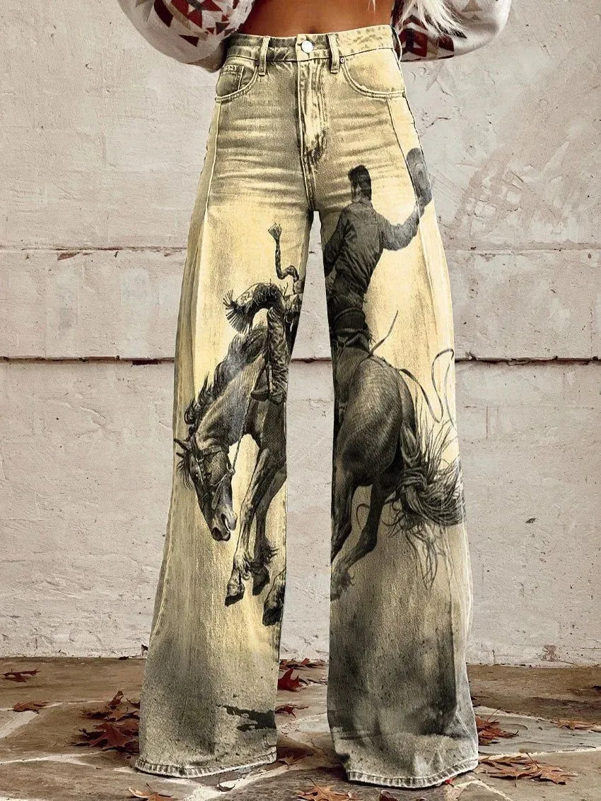 Victoria - Wild West Cowboy Art Print Pants