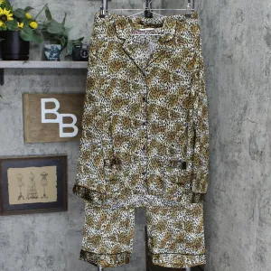 Victoria's Secret Womens Faux Silk Pajama Sleep Shirt Pants Set