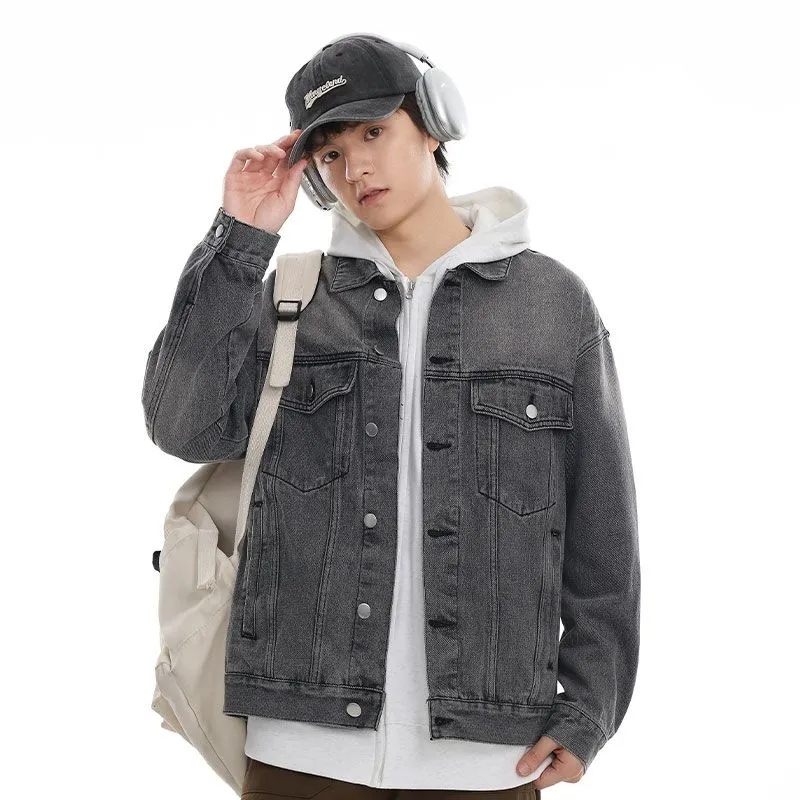 Vintage-Inspired Patchwork Trucker Jacket for Casual Outings