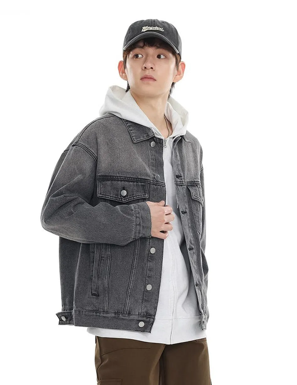 Vintage-Inspired Patchwork Trucker Jacket for Casual Outings