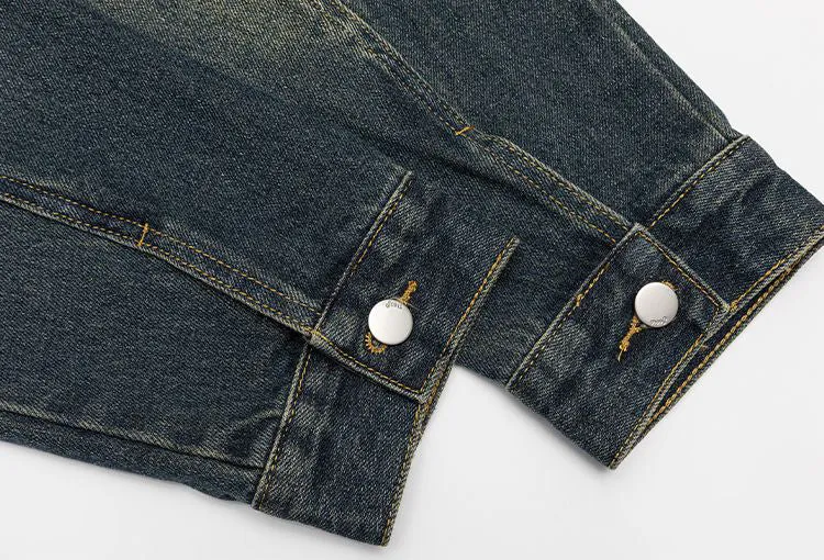 Vintage-Inspired Patchwork Trucker Jacket for Casual Outings