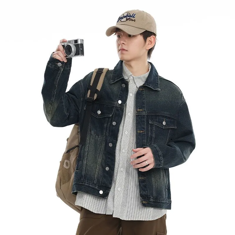 Vintage-Inspired Patchwork Trucker Jacket for Casual Outings