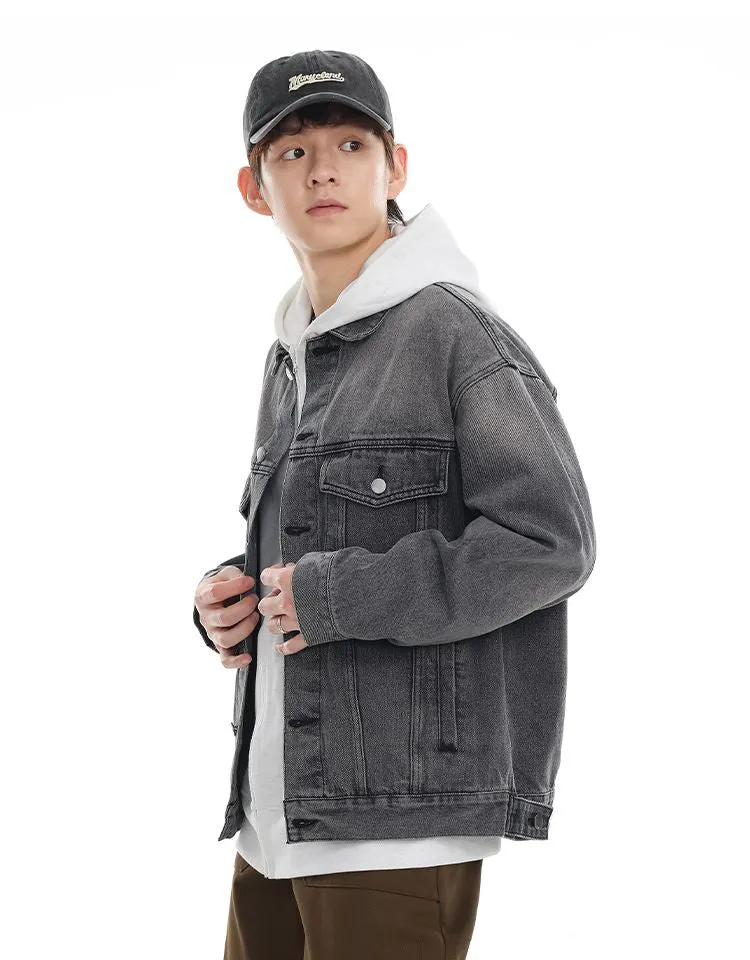 Vintage-Inspired Patchwork Trucker Jacket for Casual Outings