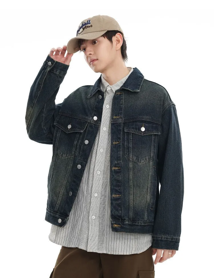 Vintage-Inspired Patchwork Trucker Jacket for Casual Outings