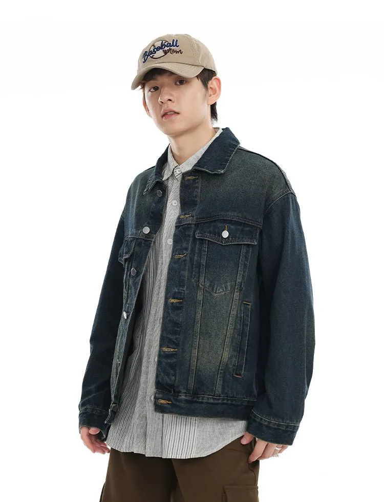 Vintage-Inspired Patchwork Trucker Jacket for Casual Outings