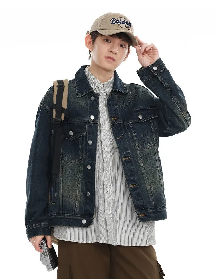 Vintage-Inspired Patchwork Trucker Jacket for Casual Outings