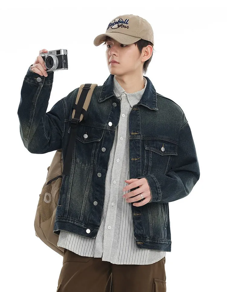 Vintage-Inspired Patchwork Trucker Jacket for Casual Outings
