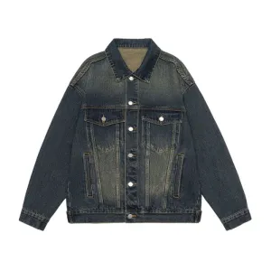 Vintage-Inspired Patchwork Trucker Jacket for Casual Outings