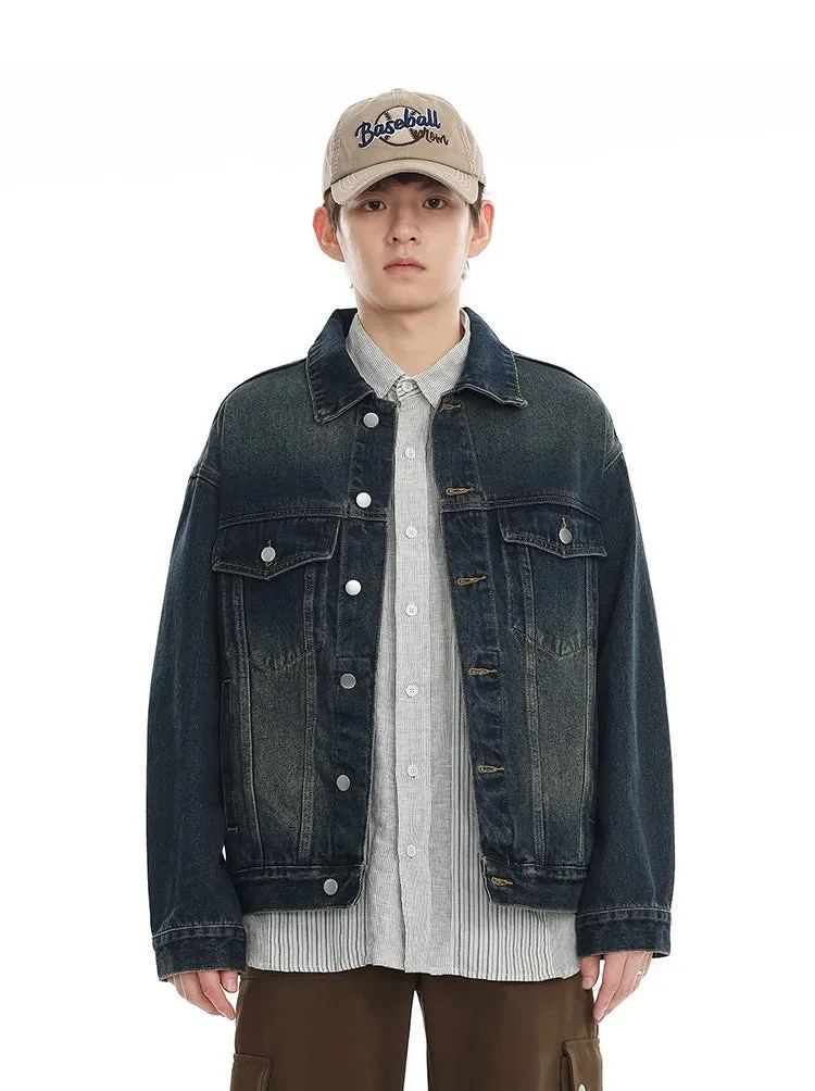 Vintage-Inspired Patchwork Trucker Jacket for Casual Outings
