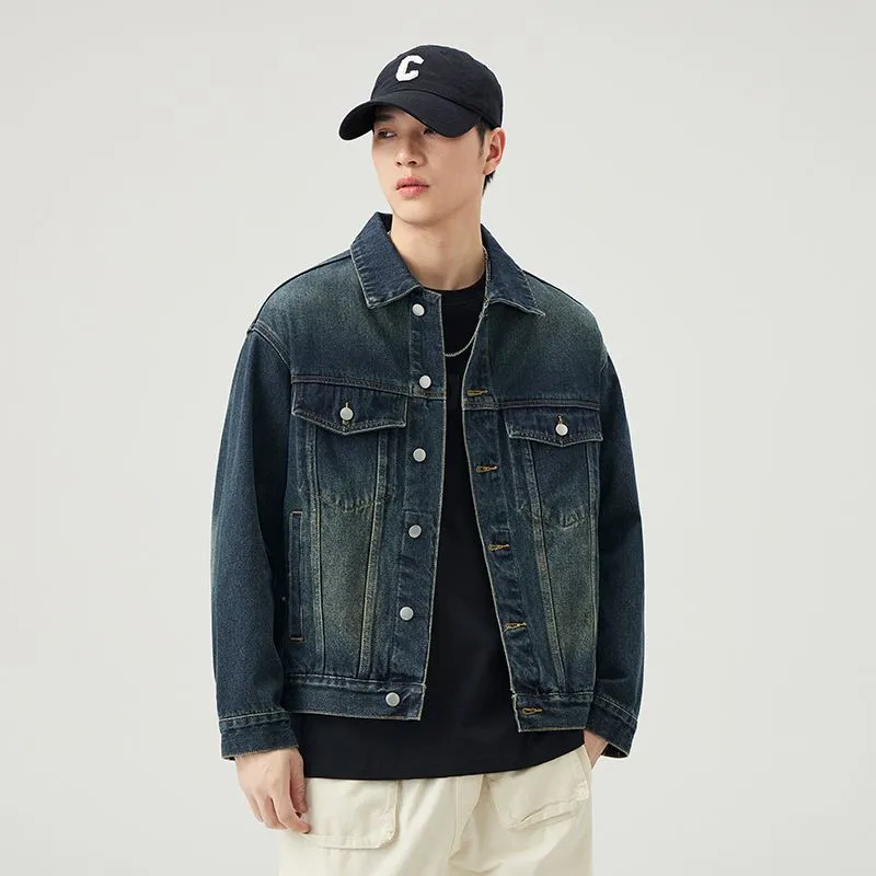 Vintage-Inspired Patchwork Trucker Jacket for Casual Outings