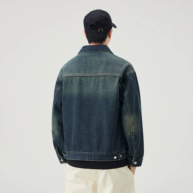 Vintage-Inspired Patchwork Trucker Jacket for Casual Outings