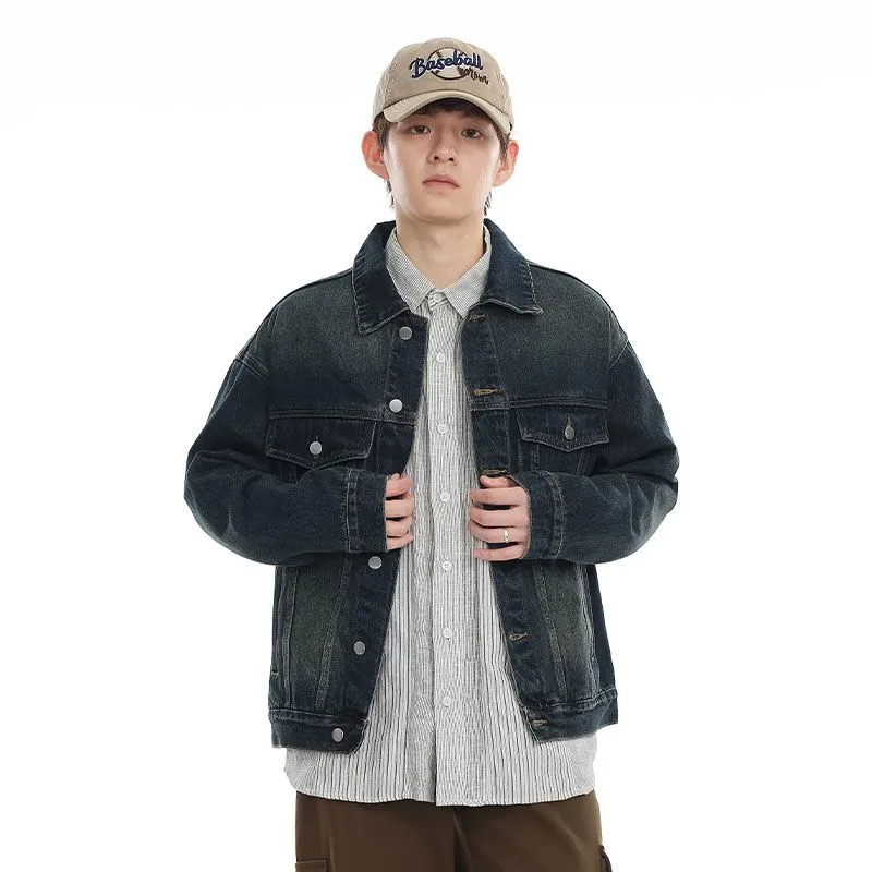 Vintage-Inspired Patchwork Trucker Jacket for Casual Outings