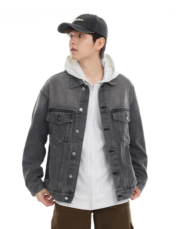 Vintage-Inspired Patchwork Trucker Jacket for Casual Outings