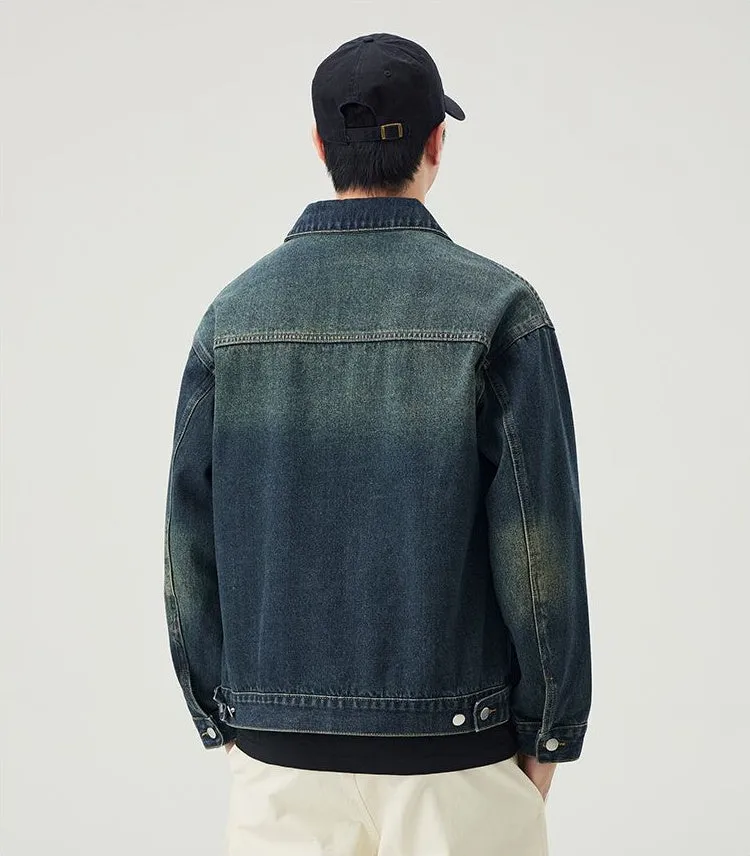Vintage-Inspired Patchwork Trucker Jacket for Casual Outings